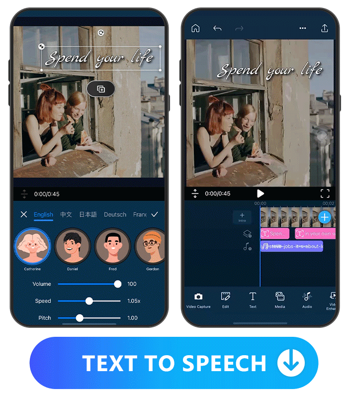 파워디렉터의 다국어 지원 및 음성 미리보기 UI
